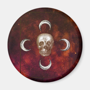 Gothic Skull en Moon Celestial Magneet