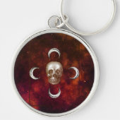 Gothic Skull en Moon Celestial Sleutelhanger (Voorkant)