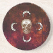 Gothic Skull en Moon Celestial Zandsteen Onderzetter (Voorkant)