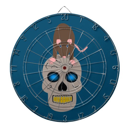 Gothic Skull en Rat Halloween Dartbord (Voorkant)