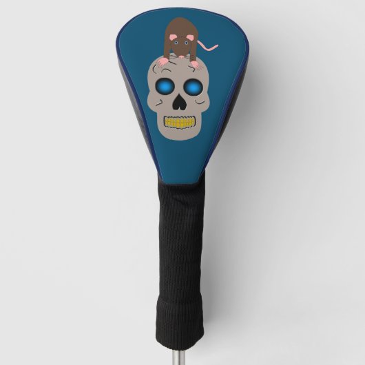 Gothic Skull en Rat Halloween Golfheadcover (Voorkant)