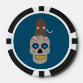Gothic Skull en Rat Halloween Poker Chips (Voorkant)