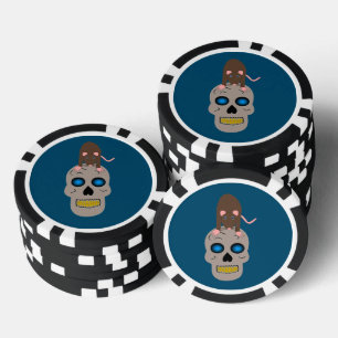 Gothic Skull en Rat Halloween Poker Chips