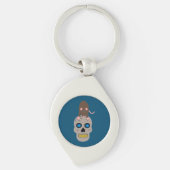 Gothic Skull en Rat Halloween Sleutelhanger (Voorkant)