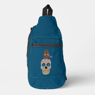 Gothic Skull en Rat Halloween Sling Bag