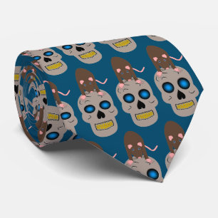 Gothic Skull en Rat Halloween Stropdas