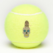 Gothic Skull en Rat Halloween Tennisballen (Achterkant)