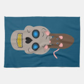 Gothic Skull en Rat Halloween Theedoek (Horizontaal)