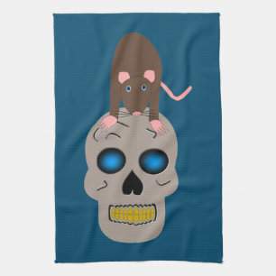 Gothic Skull en Rat Halloween Theedoek
