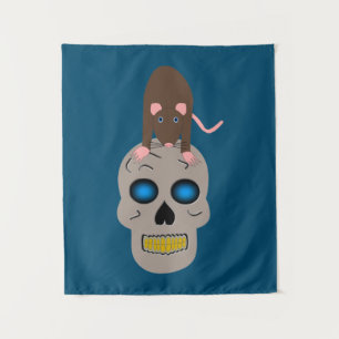 Gothic Skull en Rat Halloween Wandkleed