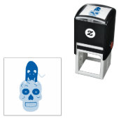 Gothic Skull en Rat Halloween Zelfinktende Stempel (In situ)
