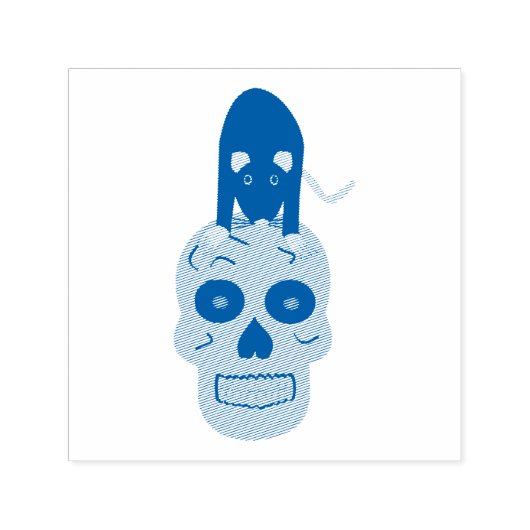 Gothic Skull en Rat Halloween Zelfinktende Stempel (Design)