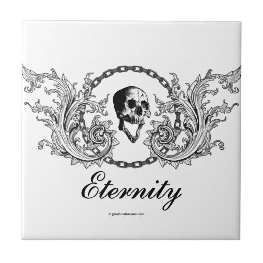 Gothic Skull Eternity Victoriaans Graveyard Art Tegeltje (Voorkant)