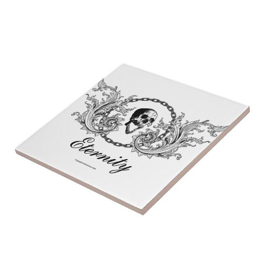 Gothic Skull Eternity Victoriaans Graveyard Art Tegeltje (Zijkant)