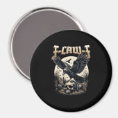 Gothic Skull F Caw F Crow Humor Graphic Magneet (Voorkant / Achterkant)