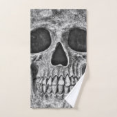 Gothic Skull Face Black and White Close Bad Handdoek (Handdoek)