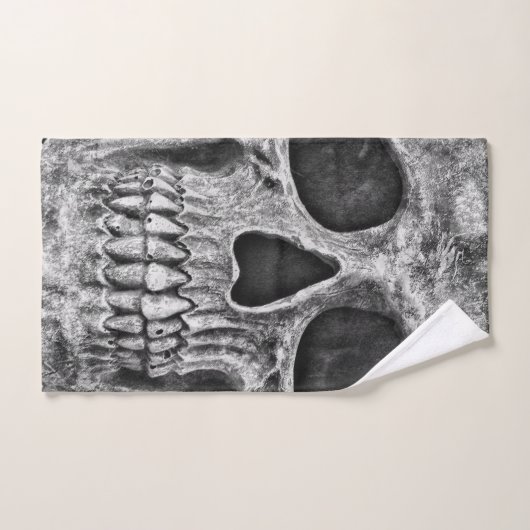 Gothic Skull Face Black and White Close Bad Handdoek (Handdoek)