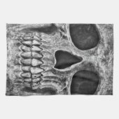 Gothic Skull Face Black and White Close Theedoek (Horizontaal)