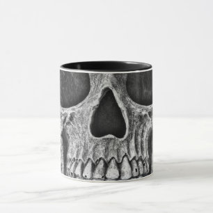 Gothic Skull Face Black and White Grunge Cool Mok