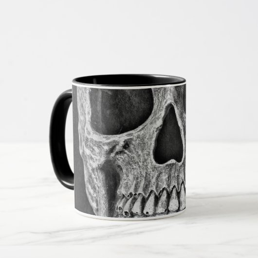 Gothic Skull Face Black and White Grunge Cool Mok (Voorkant links)