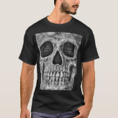 Gothic Skull Face Black and White Tattoo Shop T-shirt (Voorkant)
