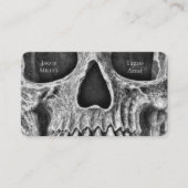 Gothic Skull Face Black and White Tattoo Shop Visitekaartje (Voorkant)