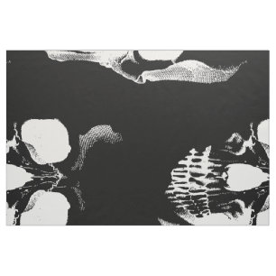 Gothic Skull Face Fabric Stof