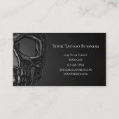 Gothic Skull Face Grey Metallic Cool Tattoo Shop Visitekaartje (Achterkant)