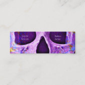 Gothic Skull Face Paars Blue Tattoo Shop Mini Visitekaartje (Voorkant)