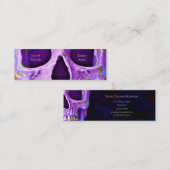 Gothic Skull Face Paars Blue Tattoo Shop Mini Visitekaartje (Voorkant / Achterkant)