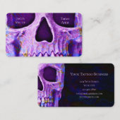 Gothic Skull Face Paars Blue Tattoo Shop Visitekaartje (Voorkant / Achterkant)