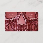 Gothic Skull Face Red Black Ggloing Tattoo Shop Visitekaartje (Voorkant)