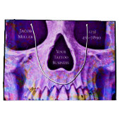 Gothic Skull Face Unique Paars Blue Tattoo Shop Groot Cadeauzakje (Achterkant)