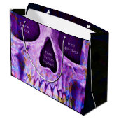 Gothic Skull Face Unique Paars Blue Tattoo Shop Groot Cadeauzakje (Achterkant Gekanteld)