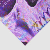 Gothic Skull Face Unique Paars Blue Tattoo Shop Tissuepapier (Detail)