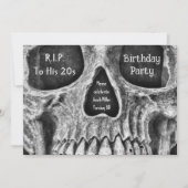 Gothic Skull Face Verjaardagsfeestje RIP naar zijn Kaart (Voorkant)