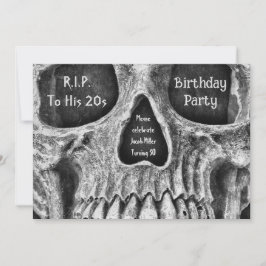 Gothic Skull Face Verjaardagsfeestje RIP naar zijn Kaart