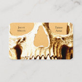 Gothic Skull Face White Gold Tattoo Shop Visitekaartje (Voorkant)