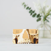 Gothic Skull Face White Gold Tattoo Shop Visitekaartje (Staand voorkant)