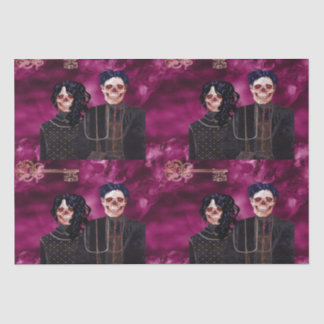 Gothic Skull Farmer Tiled Decoupage Tissuepapier