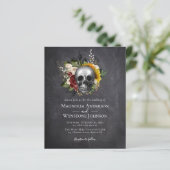 Gothic Skull Floral Halloween Wedding Invitation (Staand voorkant)