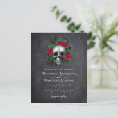 Gothic Skull Floral Halloween Wedding Invitation (Staand voorkant)