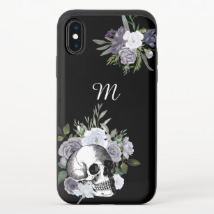 Gothic Skull Floral op maat iPhone XS Schuifbaar Hoesje