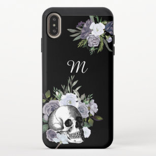 Gothic Skull Floral op maat iPhone XS Max Schuifbaar Hoesje