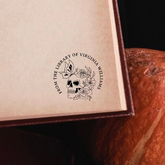 Gothic Skull Flowers Boek uit de bibliotheek van Rubberstempel