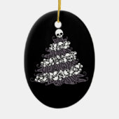 Gothic Skull Garland Tree Keramisch Ornament (Voorkant)