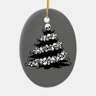 Gothic Skull Garland Tree Keramisch Ornament
