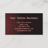 Gothic Skull Girly Rood Roze Tattoo Artiest Visitekaartje (Achterkant)