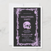 Gothic Skull Halloween Invitation  Dark & Elegant  Kaart (Voorkant)