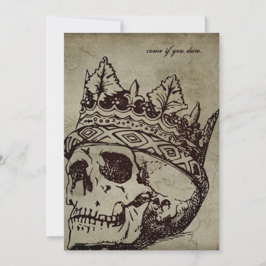 Gothic Skull Halloween Invitation Kaart (Achterkant)